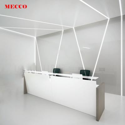 China White Modern Extendable Front Table Design Office Reception Desk Furniture for sale