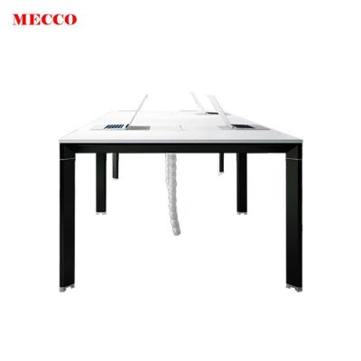 China New Arrival Extendable 4 People Shape Customized Size White Conference Office Table High Quality Office Tables for sale