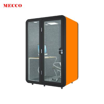 China Acoust Three Rotation Portable Phone Booth Thickened Sheet Metal Gathering Pod Insulation Tempered Glass Isolation Booth Soundproof Recording for sale