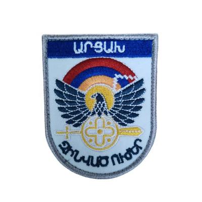 China High Quality Viable Embroidery Patches For T Shirt Armenia Logo For Uniform Fast Delivery Embroidery Badge Hook And Loop Backing for sale