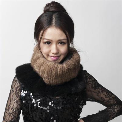 China 100% Real Mink Fur Scarf Lady Scarfs Mink Neckwarmer elastic knitted women's high-end KNITTED quality for sale