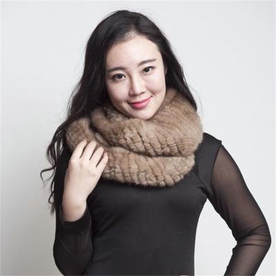 China Winter Big Long Women Warm Fur Scarves Type Mixed Colors Fur Collar Mink Loop Scarf Shawl for sale