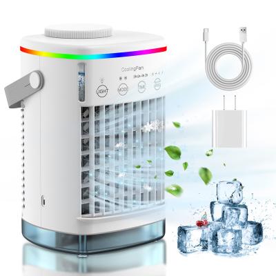 China Portable Mini Air Conditioner Fan Personal Indoor Home Indoor Personal Humidifier Mist Humidifier Household Night Light Timer Fan Portable USB Air Cooling Fan for sale