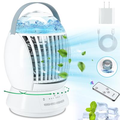 China 2024 USB 700Ml Table Air Conditioner Air Cooler Water Space Cooler Personal Portable Large Mist Wind Oscillating Fan Air Cooler 2024 for sale