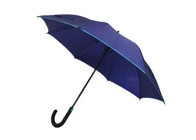 China Windproof Mens Windproof J Hook Umbrella Fiberglass Shaft Open Diameter 100-103cm for sale