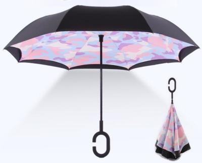 China 8mm Metal Shaft Polyester Reverse Inverted Umbrella for sale