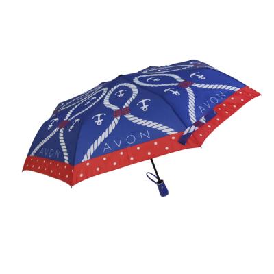 China Custom Pongee Auto Open Windproof 3 Folding Umbrella For Ladies for sale