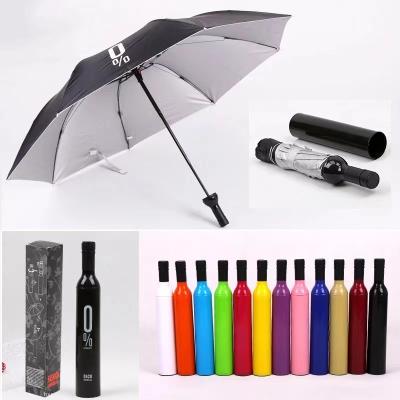 Chine Parapluies de revêtement UV de bouteille de vin de tissu de pongé de la BV 190T avec le cas à vendre