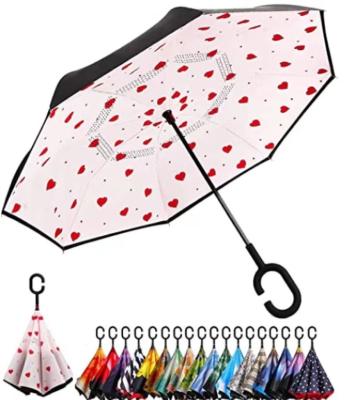 Chine BSCI parapluie inversé de double couche de cadre de fibre de verre de 23 pouces à vendre