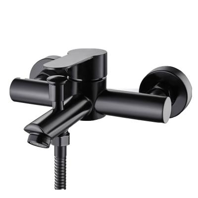 China New Modern Design Black 304 Stainless Steel Bathroom Shower Mixer Tap With Slide Bar for sale