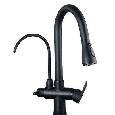 China Modern Multifunctional Brass Pull Out Water Purifier 3 In 1 Drink Water Faucet Kitchen Faucet for sale