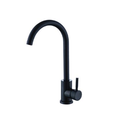 China Black 304 Stainless Steel Single Hole Single Handle Sink Modern Brushed Universal Kitchen Water Faucet for sale