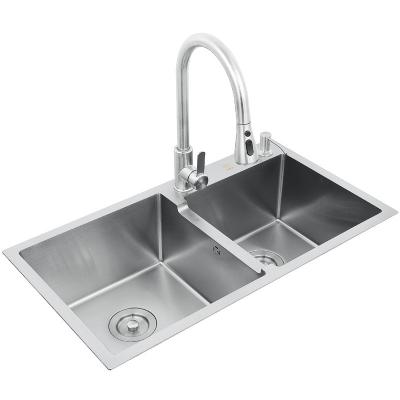 China Without 304 Stainless Steel Price Sanitary Ware Double Bowl Sanitary Ware Double Bowl Handmade Kitchen Sink for sale