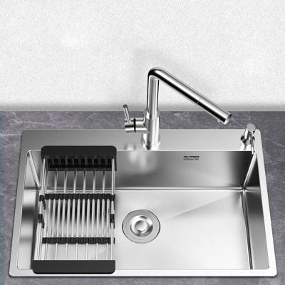 China Without faucet 304 stainless steel kitchen sink thickened handmade single kitchen sink for sale