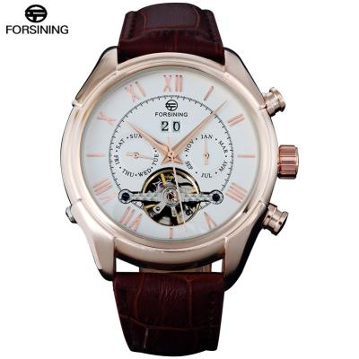 China Automatic Date FORSINING Men Watches Luxury Brand 2017 Rose Gold Roman Numerals Display Date Week Month Display Automatic Mechanical Wrist Watch for sale