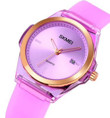 China Original Factory Skmei Auto Date 1792 Trend Women Watches Silicone Strap Ladies Watch Price Japanese Quartz Movement Watches Waterproof for sale