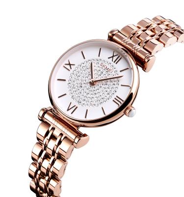 China New Arrival SKMEI Rose Gold Stainless Steel Women's Watches 1533 Ladies Wrist Watch Relojes de Mujer de Water Resistant for sale