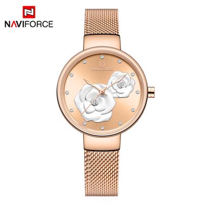 China Luxury Water Resistant NAVIFORCE 5013 Women Fashion Crystal Wristwatch Ladies Watch Female Synchronize Women's Quartz Watch for sale