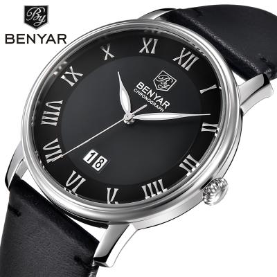 China Relogio Masculino BENYAR 2728 Brand New Chronograph Luxury Military Business Quartz Men's Waterproof Leather Watches for sale