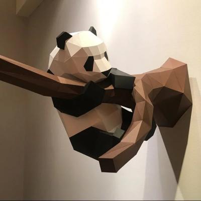 China China Wholesale DIY Ornaments Geometry Panda Cardboard Decorations 3D Manual Paper Model For Home for sale