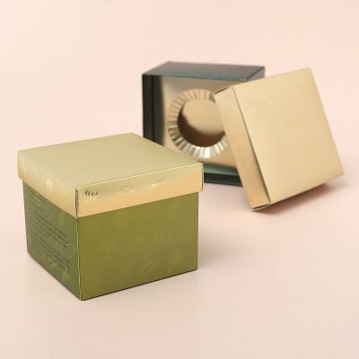 China Hot Selling Recyclable Cosmetic Gift Box Gold Pattern Customizable Paper Cosmetic Packaging Box With Lid for sale