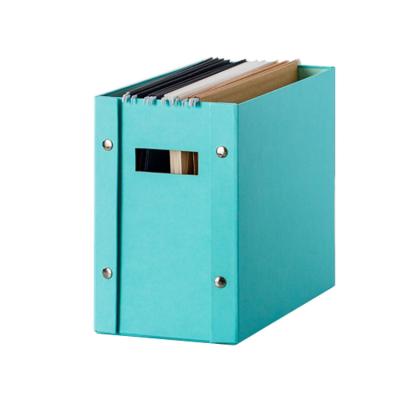 China Crate Viable Document Storage Organizer Folder Folding File Storage Box with Lids for Hanging File Folders for sale