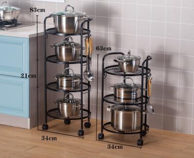 China Sustainable Kitchen Floor Around Multilayer Household Rotating Shelf Vegetable Storage Racks for sale