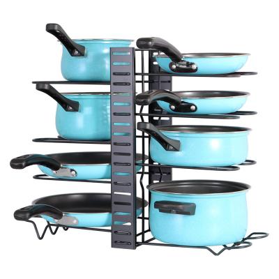 China Viable DIY 8 Tiers Kitchen Organizer 3 Tiers Adjustable Lid Filters Cabinet Other Accessories Metal Rack Holders Storage Kitchen Organizer for sale