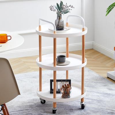 China Viable 3 Tier Around Tray Book Storage Rack Metal Tray Kitchen Storage Rack Removable Coffee Table Bedside Table for sale