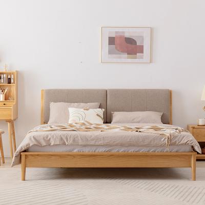 China (Other) Modern Nordic Adjustable Single Bed Bedroom Furniture King Size Bed For Solid Wood Sale for sale