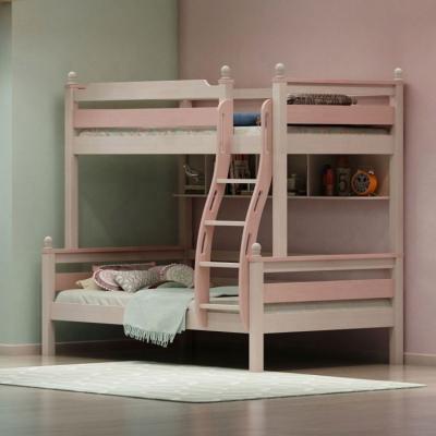 China European Modern Kids Furniture Solid Oak Wood Frame Fabric Upholstery Bunk Bed.kids Bed.kids Furniture.Storage Bunk Over Bunk Bed for sale