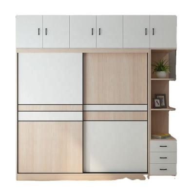 China (Size) Adjustable Chinese Factory Sell 2 Sliding Door Bedroom Wardrobe Furniture Cheap Price Wooden Sliding Door Wardrobe for sale