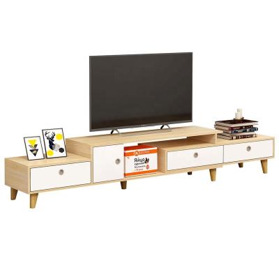 China (Size) Modern Design Adjustable Home Hotel Living Room Furniture Factory Sell Cheap Price Wooden Melamine Customized TV Stands for sale