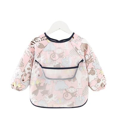 China Amazon Sustainable Baby Sustainable Hot Selling Cute Bibs Waterproof Long Sleeve Apron Kids Feeding Shirt Bibs Toddler Eating Clothing for sale