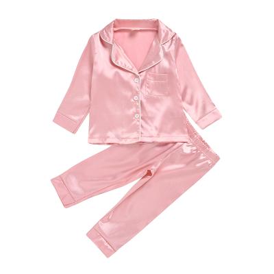 China Pink Breathable Girls Pajamas Kids Sleepwear For Long Sleeved Children Kids Tracksuit Clothing For Home Children for sale