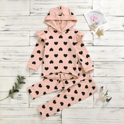 China 2020 Girls Clothing Casual Casual Set Of Hoodies With Hearts for sale