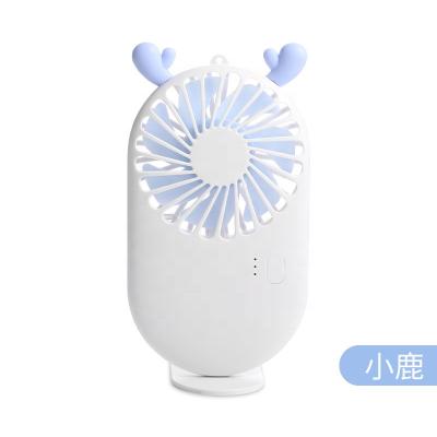 China Handheld Car Pocket Deer Fans Car Outside Bring Sika Small Desktop Air Cooler Mini Fan Portable USB for sale