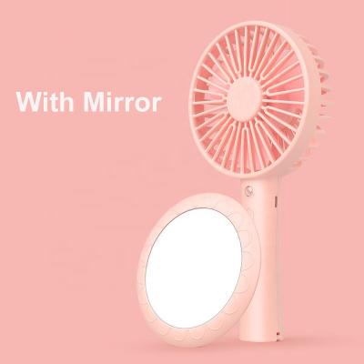 China Car Car Make Up Mirror Hand Fan USB Charging Plug Fans Mini Portable Electric Fan Student For Traveling for sale