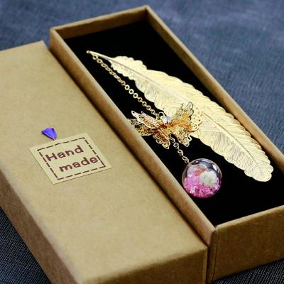 China China Hi Quality Feather Bookmark Metal Butterfly Bookmarks As Souvenir Gift for sale