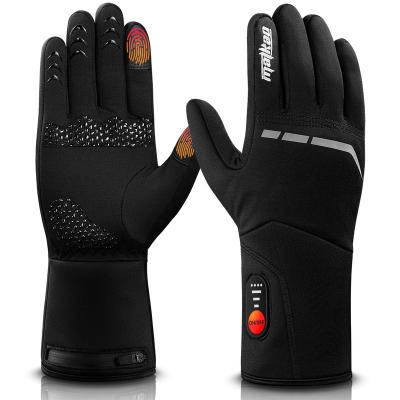 China Waterproof \warm \breathable\comfortable Heated Gloves Liners for Women Men Rechargeable Electric Battery Thin Heated Work Gloves for Raynaud Winter Warm Glove Liners for sale