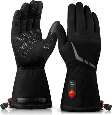 China Waterproof \warm \breathable\comfortable Winter Warm Heated Ski Thin Gloves Liners 7.4V Rechargeable Battery Electric Heated Gloves with Touch Screen for sale