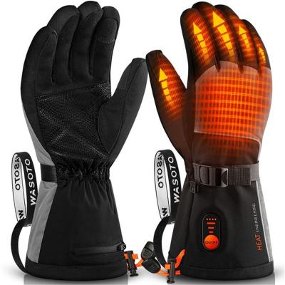 China Waterproof \warm \breathable\comfortable Wasoto 7.4V Lithium USB Rechargeable Battery Heated Ski Gloves for Men and Women for sale