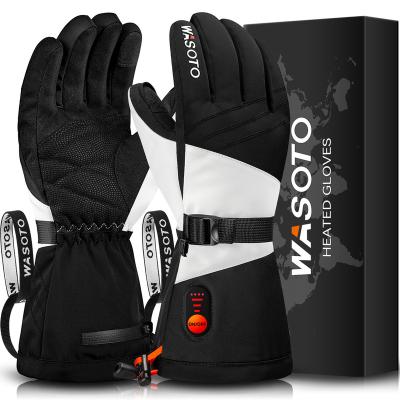 China Waterproof \warm \breathable\comfortable Wasoto Winter Touch Screen Riding Motorcycle Heated Gloves USB Warm Sports Ski Gloves Electric USB Heated Gloves Rechargeable for sale