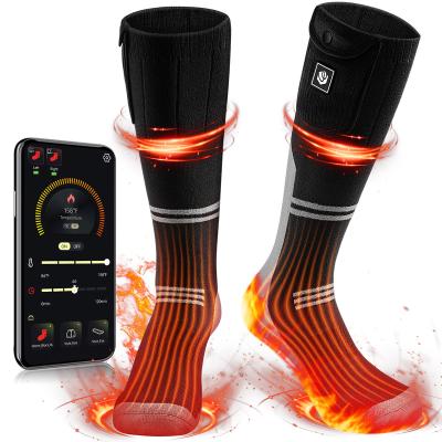 China Sporty heated socks for men and women electric battery rechargeable thermal heated socks for hunting fishing camping skiing for sale