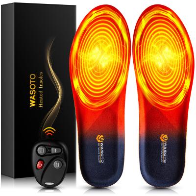 China Foot Heating Unisex Rechargeable Heated Insoles with Wireless Remote Control Switch Thermal Insoles for Hunting Fishing Hiking Camping for sale