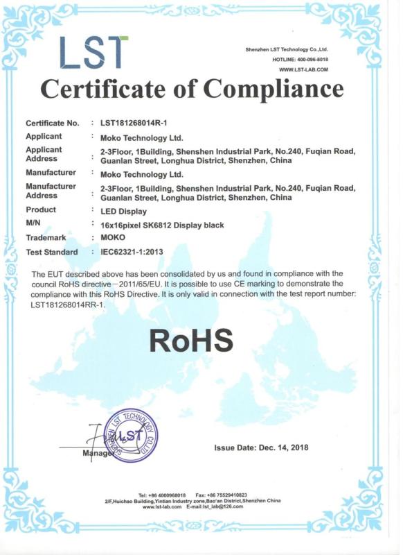 RoHS - Shenzhen Moko Technology Ltd.