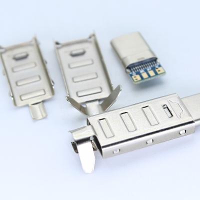 China Three-Piece Type B Conector Usb 3.1 Connectors 4P Usb 2.0 C PCB 24pin Male C Component Mount Solder Three Connectors for sale