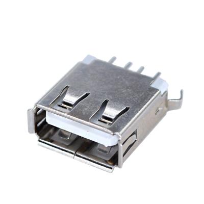 China FPC Bent Foot Female Straight Solder Crimp Type A Usb 2.0 Connector For Electronics Power Port Repair for sale