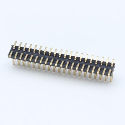 China Pcb 1.0Mm 2Mm 254 Pitch 4Pin 10P/50 Pin Socket 2*30 Pcb Stacking Smd With Height Approx 15mm Male 180 Degree 1.27Mm Smt Pin Header for sale