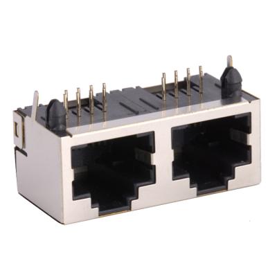 China PCB 1X2 Rj45 Shield FTP Rj-45 Connector 10P8C Cat8 Jack Boot Modular 10 Pin Ethernet DIP 8P8C Rj45 Network Konnektor for sale